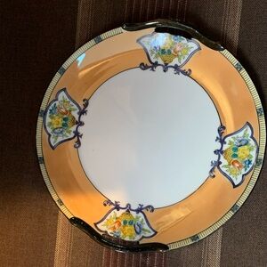 Noritake Floral Dinner Plate - Orange and White